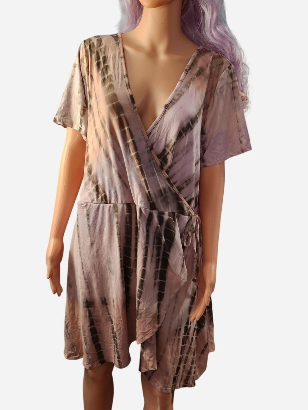 White Mark Faux Tie-Dye Wrap Dress / NWT / 2XL
